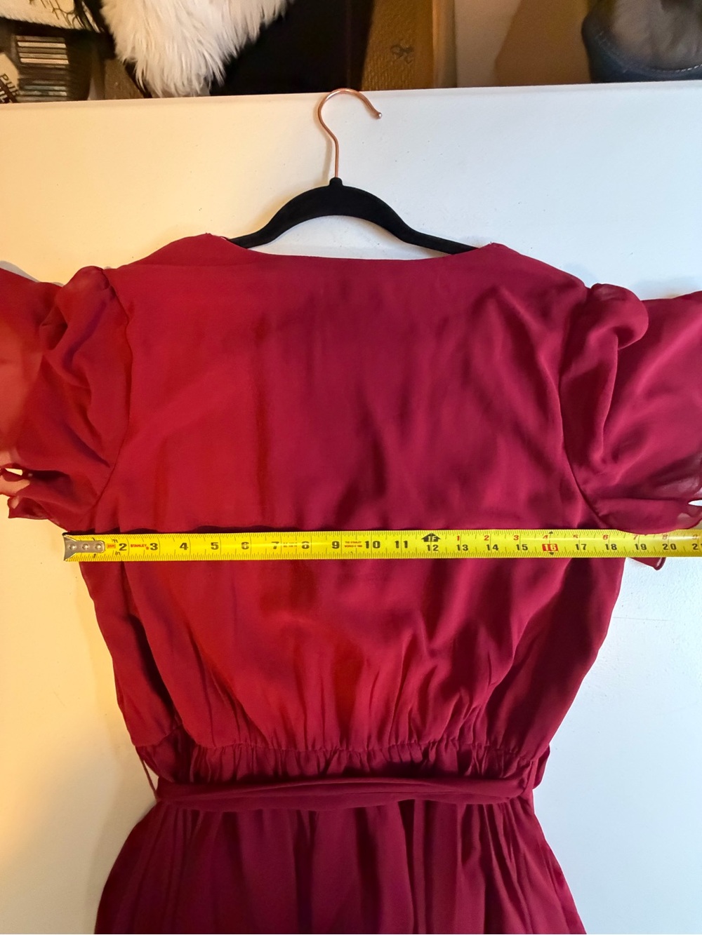 Baltic Born Kristina Chiffon Burgundy Red Maxi Women's Dress XL Wedding Guest - Picture 10 of 11